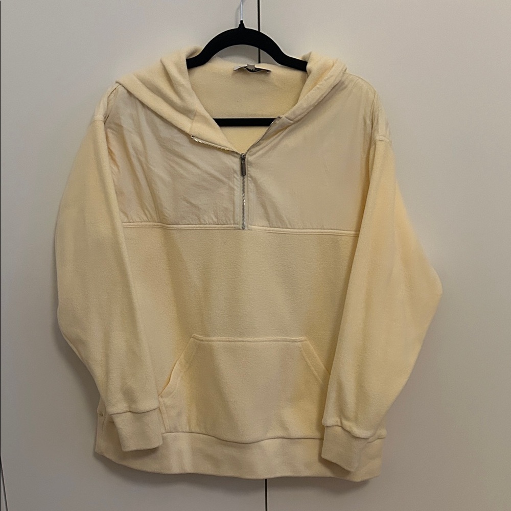 Revolve WeWoreWhat Butter Yellow Half-zip Fleece Hoodie